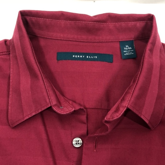 Perry Ellis men button down with stripes same color - Picture 3 of 8